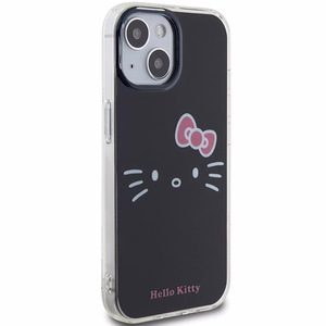 Hello Kitty IML Kitty Face Suojakuori iPhone 15:lle - musta