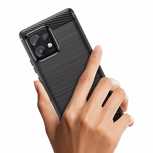 Carbon Case silicone case for Motorola Edge 40 Pro - black