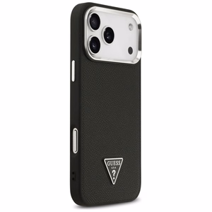 Guess Grained Triangle Logo MagSafe -suojakuori iPhone 17 Pro Max - musta