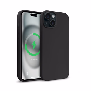 Crong Color Cover Magnetic MagSafe suojakuori iPhone 15 -laitteelle, musta