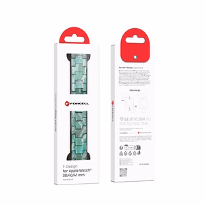 FORCELL F-DESIGN FA04 marmorikuvioinen hartsiranneke APPLE-kelloon 38 / 40 / 41 mm vihreä