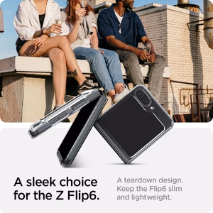 Spigen AirSkin case for Samsung Galaxy Z Flip6 / Z Flip7 FE, crystal clear