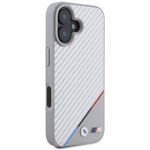 BMW M Carbon Tricolor Line MagSafe Suojakuori iPhone 16:lle - harmaa