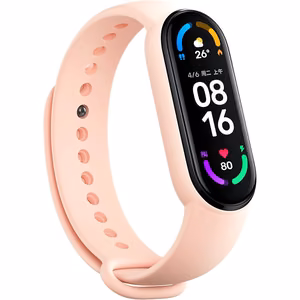 Ranneke Xiaomi Mi Band 5/6/7:lle - vaaleanpunainen