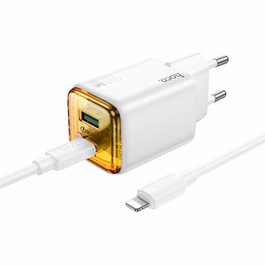 Puhelinlaturi Hoco USB A + USB C QC3.0 PD 3A 20W + kaapeli USB C - Lightning N52 valkoinen
