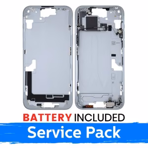 Apple iPhone 15 Plus keskikehys + akku sininen (service pack)