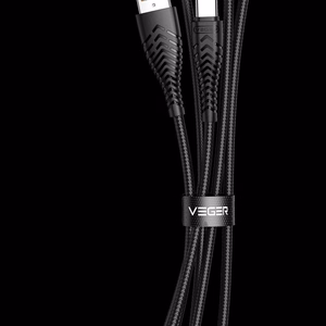 VEGER kaapeli USB A - Type C 2,4A V104 1,2 m musta