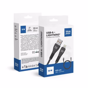 USB A to Lightning cable Blue Star 2A 12W 1 m DC99I black