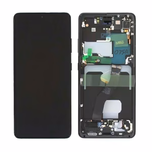 LCD-näyttö Samsung G998 S21 Ultra kosketusnäytöllä ja kehyksellä Phantom Black alkuperäinen (koottu huoltopaketti)