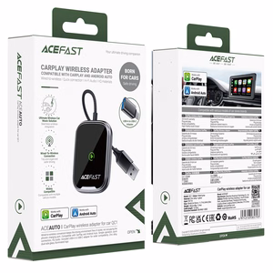 Acefast QC1 langaton CarPlay/Android Auto -adapteri musta