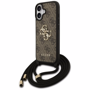 Alkuperäinen Guess 4G Big Logo suojakuori olkahihnalla iPhone 17 ruskea