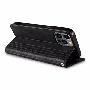 Magneetti hihna Kotelo iPhone 12 Pro pussi lompakko + Mini Lanyard riipus Musta