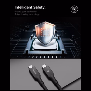 Spigen Essential EB10015CC USB-C / USB-C 100W 150cm Kaapeli - Musta