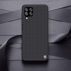 Nillkin Textured Case kestävä vahvistettu kotelo geelirunko ja nylon takaisin Samsung Galaxy A22 4G musta