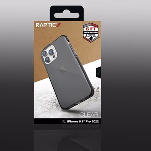 Raptic X-Doria Clear Case iPhone 14 Pro panssaroitu suojus harmaa