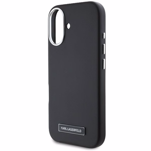 Karl Lagerfeld FW Metal Plate MagSafe iPhone 16 Plus Case - Black