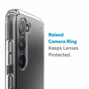 Speck Presidio Perfect-Clear case for Samsung Galaxy S23+, with Microban antimicrobial protection