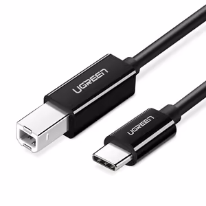Ugreen US241 USB-C 2.0 - USB-B -kaapeli 1m - musta