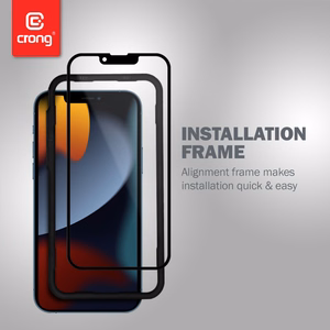 Crong Anti-Bacterial 3D Armor Glass 9H tempered-glass screen protector for iPhone 14 Plus / 13 Pro Max, with installation frame