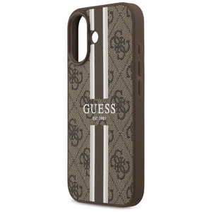 Guess 4G Printed Stripes MagSafe-suojakuori iPhone 17:lle - ruskea