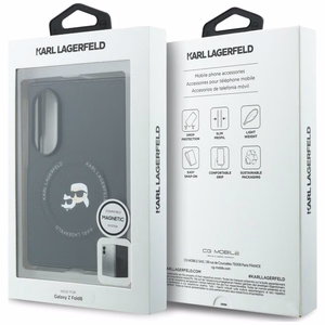 Musta Karl Lagerfeld Karl & Choupette Pins MagSafe -suojakuori Samsung Galaxy Z Fold8 -mallille