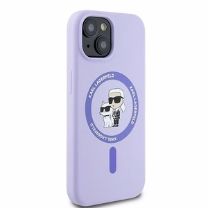 KARL LAGERFELD Silikoninen KC Body Ring MagSafe Suojakuori KLHMP15SSCMKCRHU iPhone 15:lle - Violetti