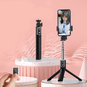 Selfie Stick MINI - irrotettavalla Bluetooth-kaukosäätimellä ja jalustalla - P40L - musta