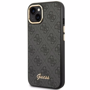 Guess Suojakuori iPhone 13 / 14 / 15 GUHCP14SHG4SHK (4G Vintage Gold Logo) musta