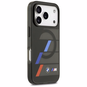 BMW M IML Metal Buttons Tricolor Lines MagSafe Suojakuori iPhone 17 Pro:lle - musta