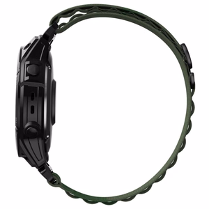 Tech-Protect Nylon Pro -ranneke Garmin Fenix 5 / 6 / 6 Pro / 7 -kellolle – tummanvihreä