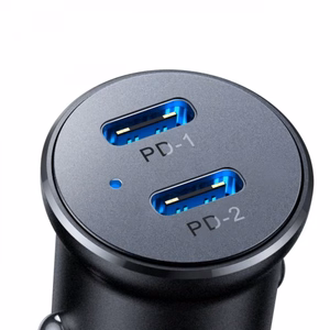 Joyroom JR-CCN06 30W 2x USB-C Metallinen Mini Autolaturi - musta