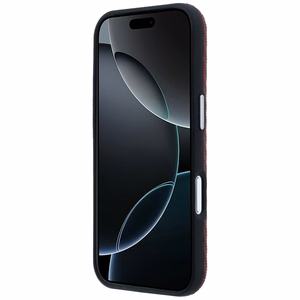 Mercedes nahka MagSafe suojakuori iPhone 17 Pro Max puuefekti - punainen