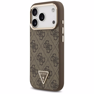 GUESS Suojakuori IPHONE 17 Pro MagSafe GUHMP17LP4GTDGMW (4G PU W/ Triangle Logo) kultainen ruskea