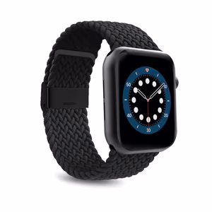Puro Loop Nylon Hihna Apple Watch 42 / 44 / 45 / 49 mm:lle - Musta