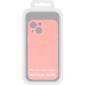 Vennus Silicone Heart Suojakuori iPhone 14 Plus:lle malli 1 vaaleanpunainen