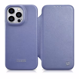 iCarer CE Premium Nahka Folio Case iPhone 14 Pro Magneettinen Flip Nahka Folio Case MagSafe Light Purple (WMI14220714-LP)
