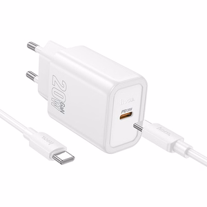 Charger Hoco N60 20W GaN USB-C + USB-C to USB-C cable 1.0m white