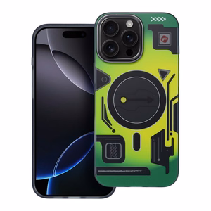 Suojakuori iPhone 16 PRO MAX:lle Forcell F-Protect Levels Dual Layer 4D MagSafe-yhteensopiva Military Drop-Test cyber green