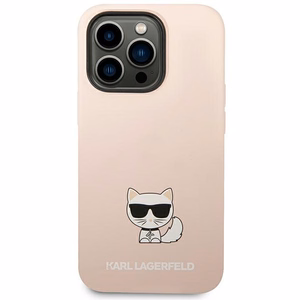 Karl Lagerfeld KLHCP14LSLCTPI iPhone 14 Pro 6.1 "kovakotelo vaaleanpunainen / vaaleanpunainen Silikoni Choupette Body