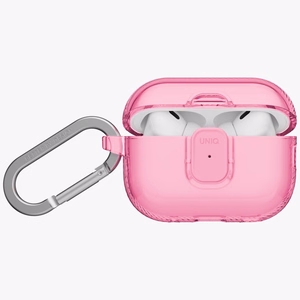 Uniq Glase Pro Suojakuori AirPods Pro 3:lle lukitussuojakuori - läpinäkyvä vaaleanpunainen