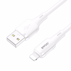 BWOO 3A silikoninen kaapeli X329L USB - Lightning 3A 1m valkoinen
