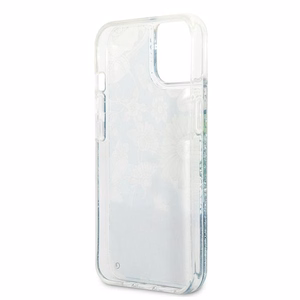 Guess GUHCP13SLFLSN iPhone 13 mini 5.4" vihreä/vihreä kovakotelo Kukka Nestemäinen Glitteri