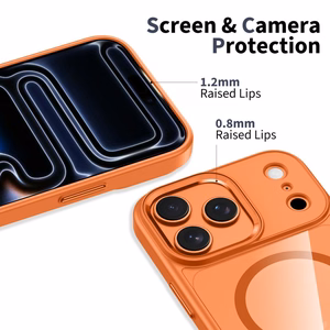 Tech-Protect MagMat MagSafe Suojakuori iPhone 17 Pro Max:lle - Läpinäkyvä oranssi
