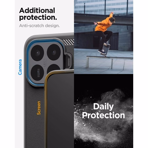 Spigen Rugged Armor -suojakuori Xiaomi 17T:lle, mattamusta