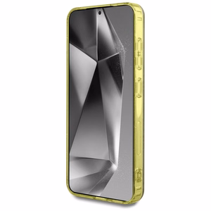 Guess HC Magneettinen IML Metal Glitter 4G Circle Triangle Suojakuori Samsung Galaxy S25:lle ruskea