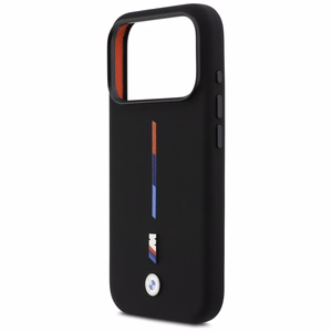 BMW M Silicon Tricolor Line MagSafe Suojakuori iPhone 17 Pro - musta
