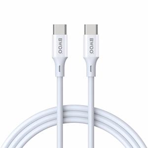 BWOO kaapeli USB-C - USB-C 1m 60W ABS + TPE X282 C-C valkoinen