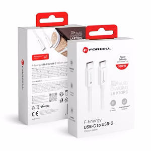 Cable USB C to USB C Forcell F-Energy QC4.0 PD 5A 100W 1 m C339 white
