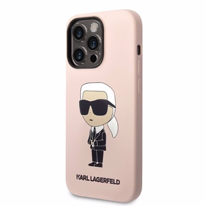 Karl Lagerfeld Silicone Ikonik suojakuori iPhone 14 Pro Max:lle - vaaleanpunainen