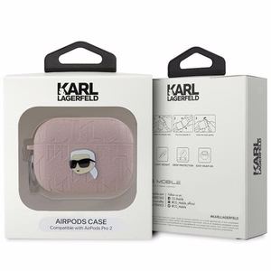 Karl Lagerfeld Monogram Karl Head suojakuori AirPods Pro 2:lle - vaaleanpunainen